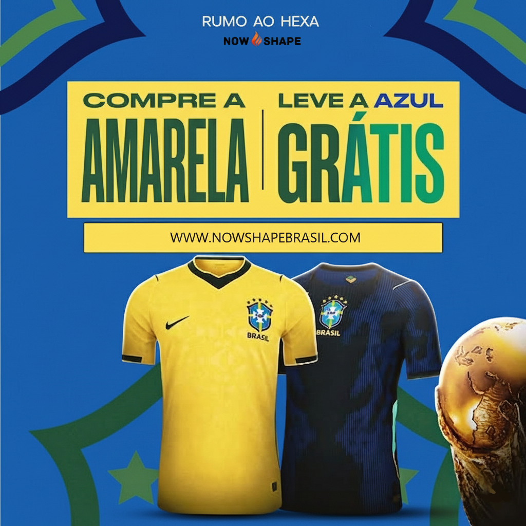 Kit Camisas Seleção Brasileira 2026 Amarela + Azul Promoção Leve 2